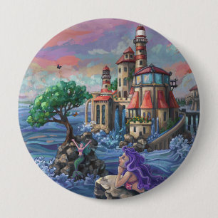 Mermaid Castle 10 Cm Round Badge