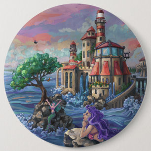Mermaid Castle 6 Cm Round Badge