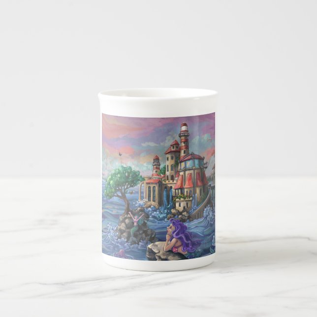 Mermaid Castle Bone China Mug (Front)