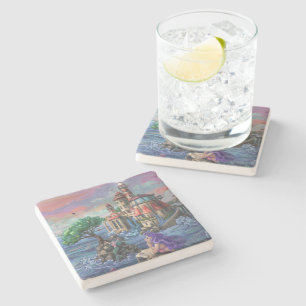 Mermaid Castle Stone Coaster