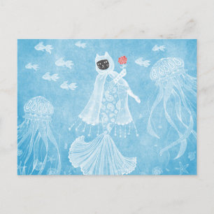 Mermaid cat Icy princess Postcard