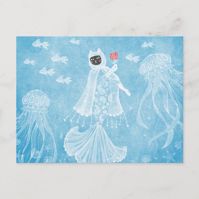 Mermaid cat Icy princess Postcard (Front)