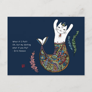 Mermaid cat postcard