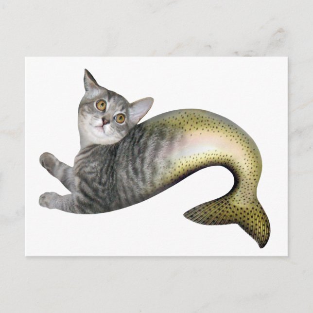 Mermaid Cat Postcard (Front)