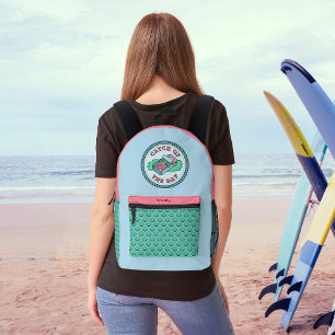 Mermaid Catch of the Day Printed Backpack