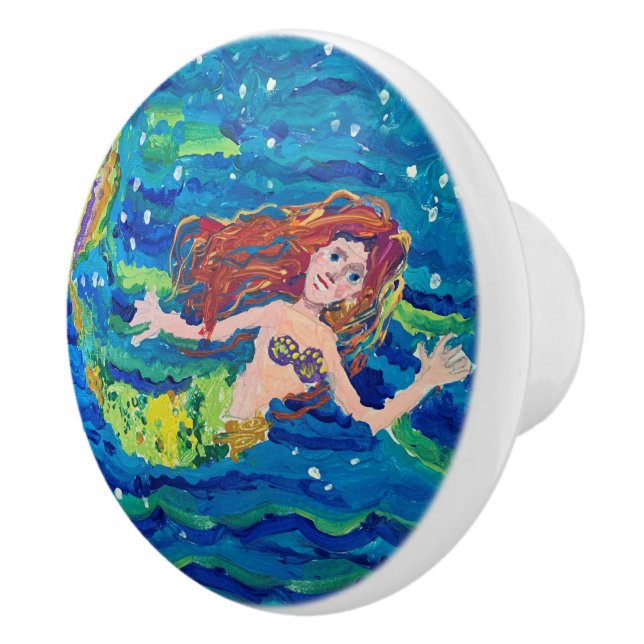 Mermaid Ceramic Knob (Right)