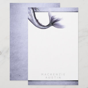 Mermaid Chic Desk   Lavender Purple Tail Lustre Stationery