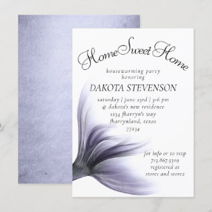Mermaid Chic   Dusty Lavender Purple Housewarming Invitation