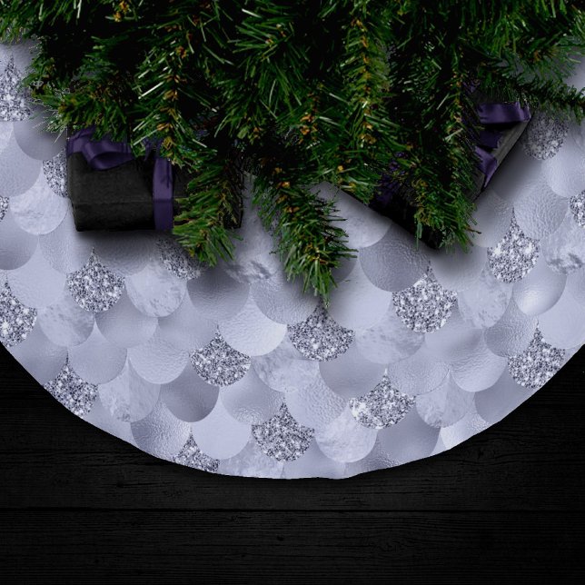 Mermaid Chic Scales | Dusty Lavender Purple Lustre Brushed Polyester Tree Skirt (Creator Uploaded)