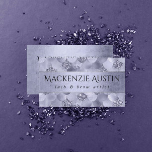 Mermaid Chic Scales   Dusty Purple Lustre Branding Business Card