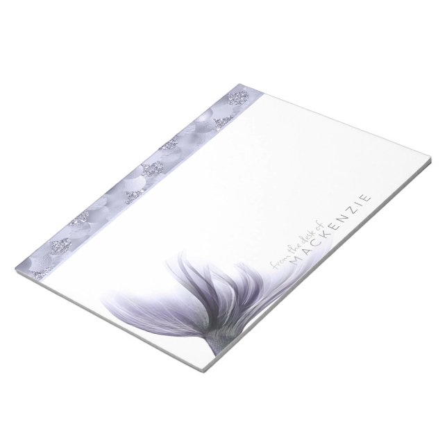 Mermaid Chic Tail | Dusty Lavender Purple Custom Notepad (Angled)