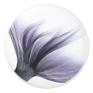 Mermaid Chic Tail Dusty Lavender Purple Sheen Ceramic Knob
