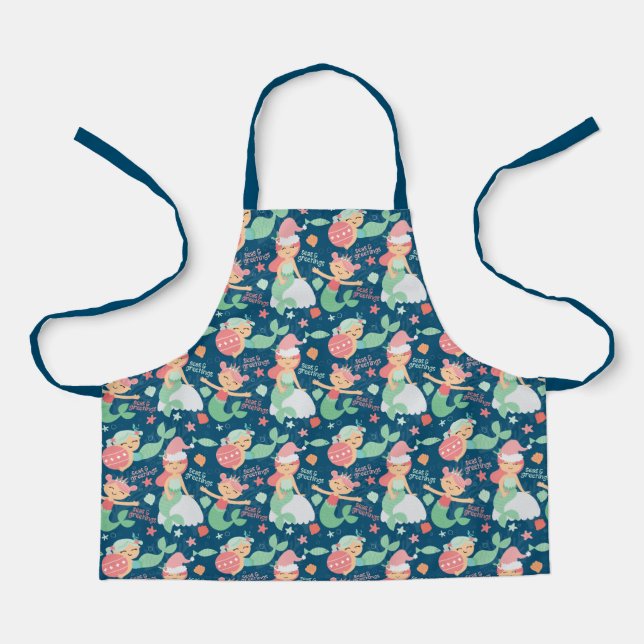 Mermaid Christmas Apron (Front)