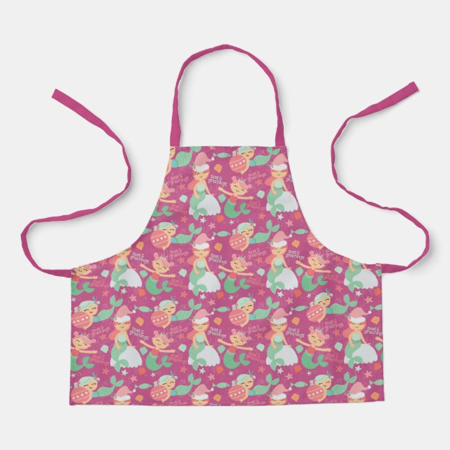 Mermaid Christmas Apron (Front)