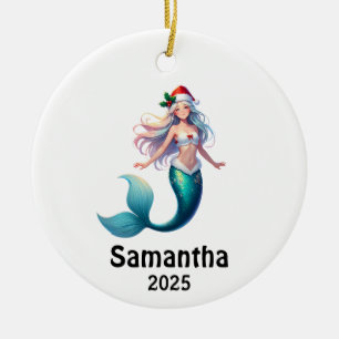 Mermaid Christmas for Kids, Christmas Gift Ceramic Tree Decoration