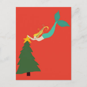 Mermaid Christmas Postcard