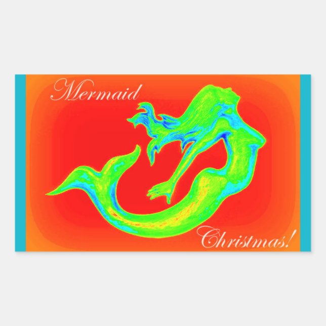 mermaid christmas sticker (Front)
