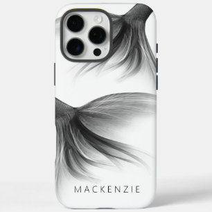 Mermaid Chrome Tail   Silver Faux Shimmer Custom iPhone 16 Pro Max Case