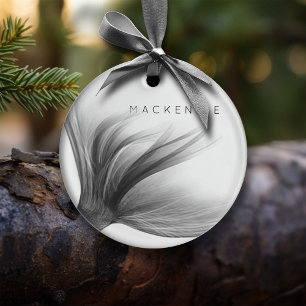 Mermaid Chrome Tail   Silver Faux Shimmer Custom Ceramic Tree Decoration