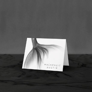 Mermaid Chrome Tail   Silver Faux Shimmer Custom Thank You Card