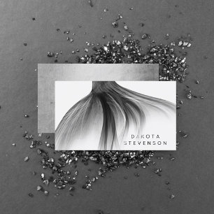 Mermaid Chrome Tail   Silvery Faux Shine Branding Business Card