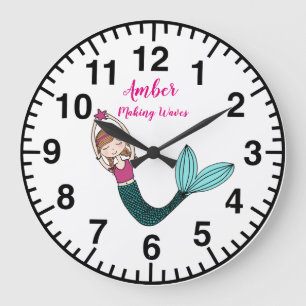 Mermaid Clock personalized name choose mermaid
