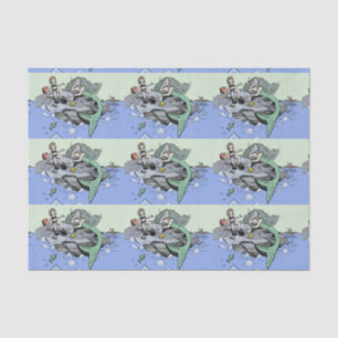 Mermaid coastal cute cartoon beach child art tissue paper