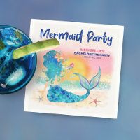 Mermaid Cocktail Tropical Beach Bachelorette Party
