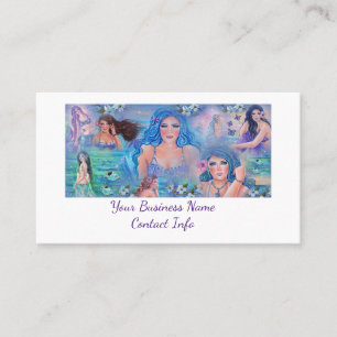 Mermaid collage fantasy art By Renee Lavoie Business Card
