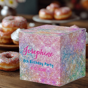 Mermaid colorful iridescent birthday custom favour box