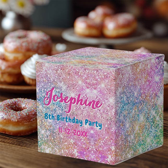 Mermaid colorful iridescent birthday custom favour box (Creator Uploaded)