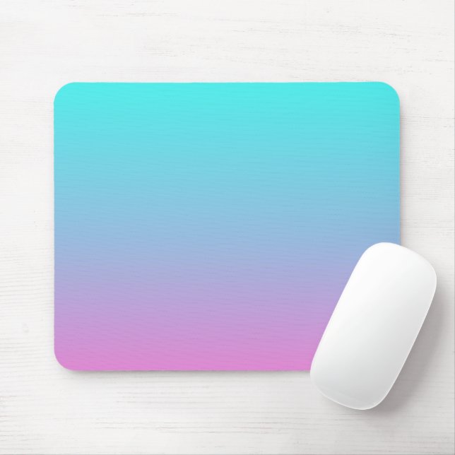 Mermaid colors gradient purple pink aqua ombre mouse mat (With Mouse)