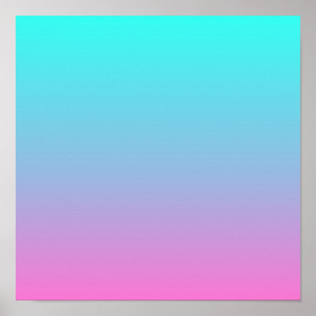 Mermaid colors gradient purple pink aqua ombre poster (Front)