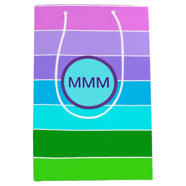 Mermaid Colour Stripes Medium Gift Bag (Front)