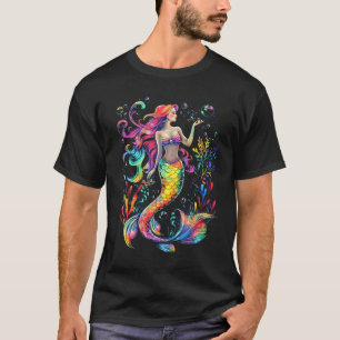 Mermaid Colourful Abstract Painting Art Graphic Wo T-Shirt