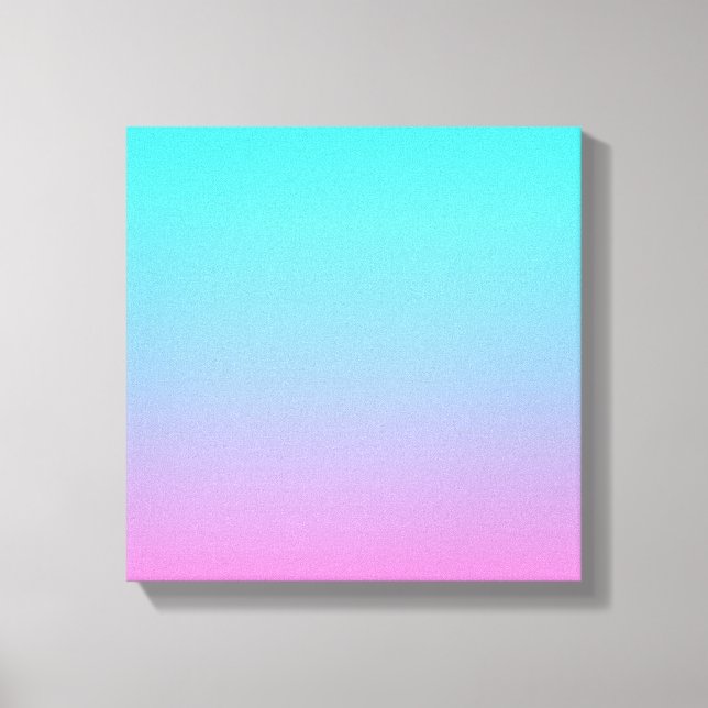 Mermaid colours gradient purple pink aqua ombre canvas print (Front)