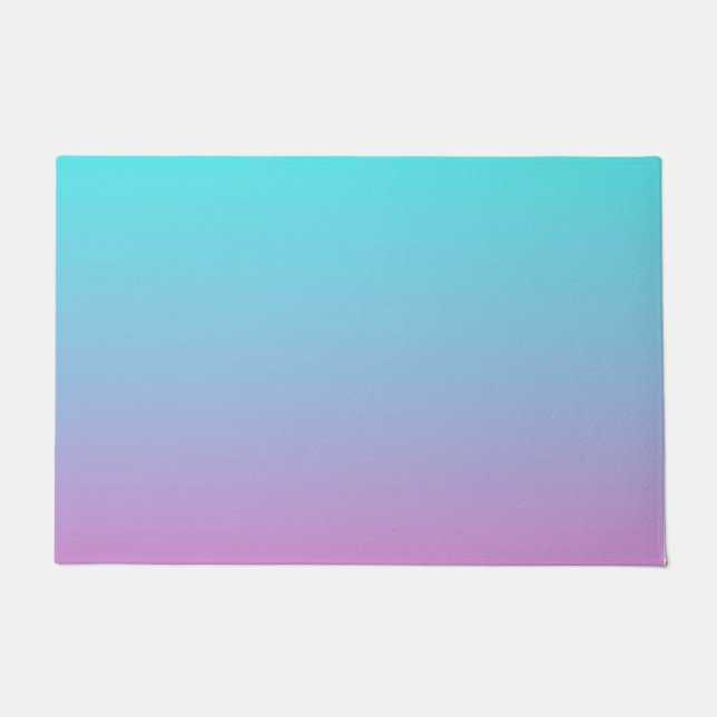 Mermaid colours gradient purple pink aqua ombre doormat (Front)