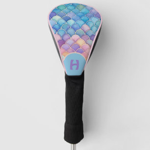 Mermaid Colours with Monogram Custom Design Golf Head Cover