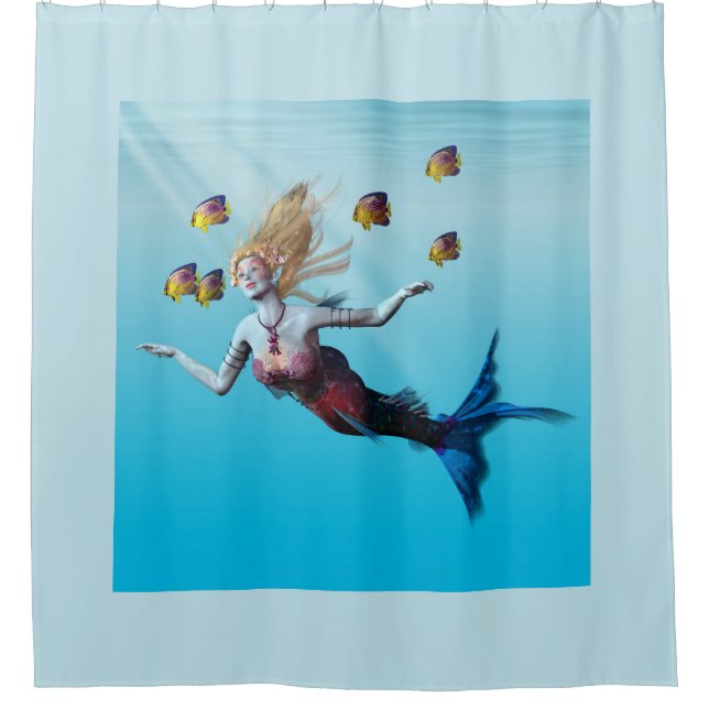 Mermaid Coral Vision Shower Curtain (Front)