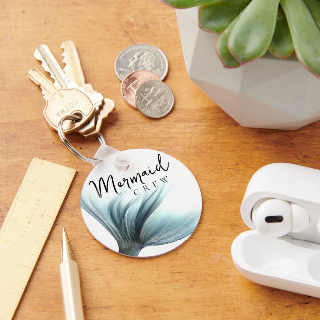Mermaid Crew Aqua | Mint Seafoam Luxe Bridal Party Key Ring (Desk)