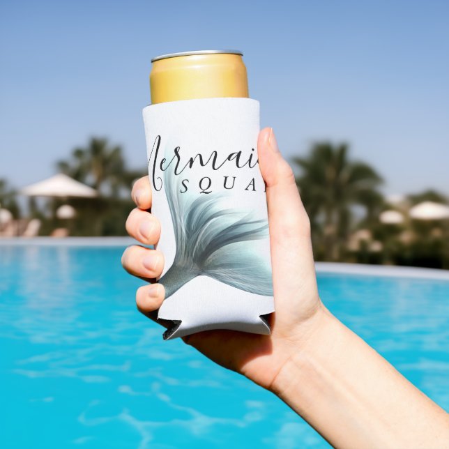 Mermaid Crew Aqua | Mint Seafoam Luxe Bridal Party Seltzer Can Cooler (In Situ Pool)