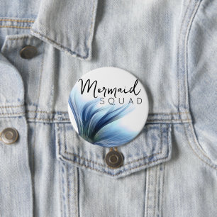 Mermaid Crew Ice Blue   Muted Bachelorette Party 7.5 Cm Round Badge