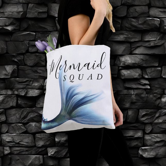 Mermaid Crew Ice Blue | Muted Bachelorette Party Tote Bag (Creator Uploaded)