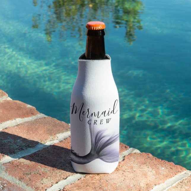 Mermaid Crew | Lavender Purple Chic Bachelorette Bottle Cooler (In Situ Pool)