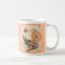 Mermaid Cup Vintage French Parasol/Coral by DBM