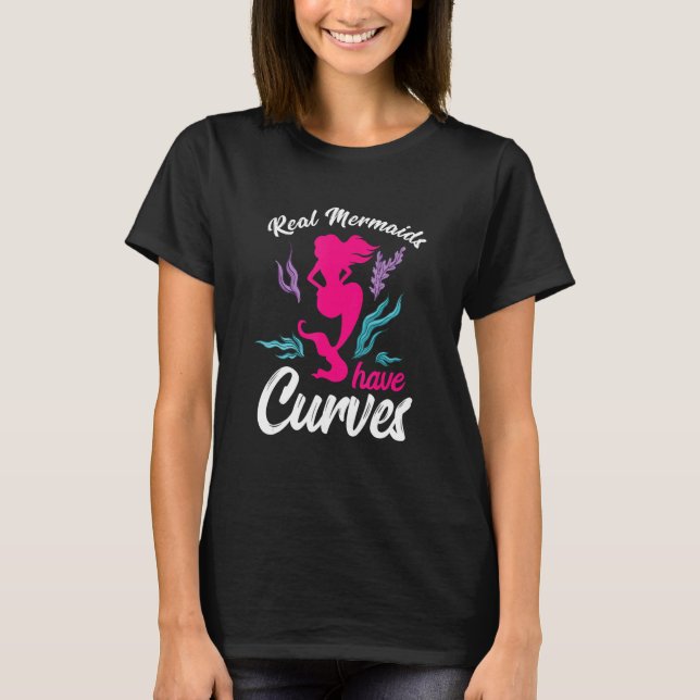 Mermaid Curves Beautiful Marine Creature Clamshell T-Shirt (Front)