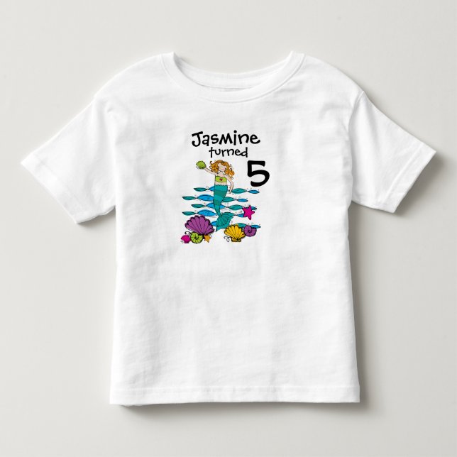Mermaid Customisable Birthday T-shirt (Front)