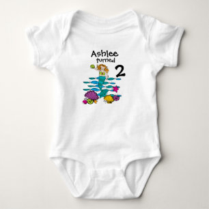 Mermaid Customisable Birthday T-shirt Baby Bodysuit