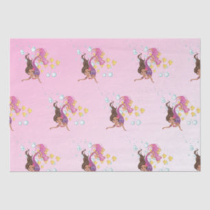 Mermaid Cute Bubbles Pink Tissue Wrapping Paper