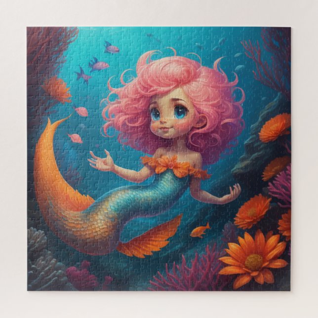 Mermaid Cute Jigsaw Puzzle (Vertical)